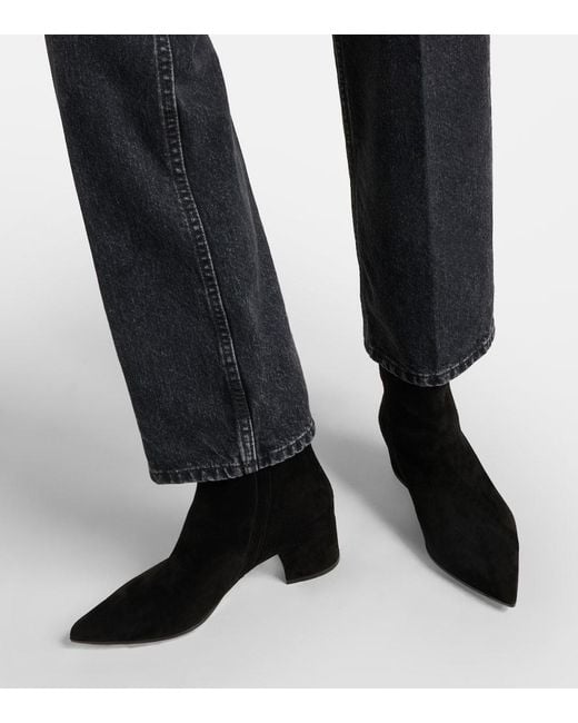 Gianvito Rossi Black Lyell 45 Suede Ankle Boots