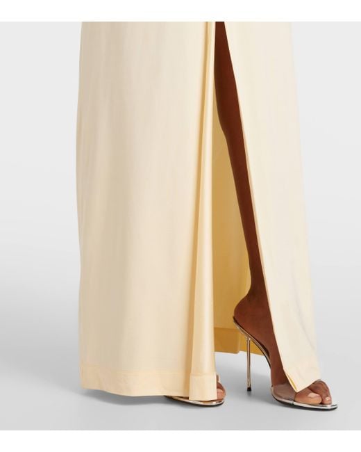 Rabanne Natural Embellished Gathered Gown