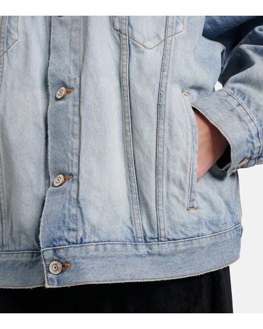 Chaqueta De Denim Con Logo Balenciaga de color Blue