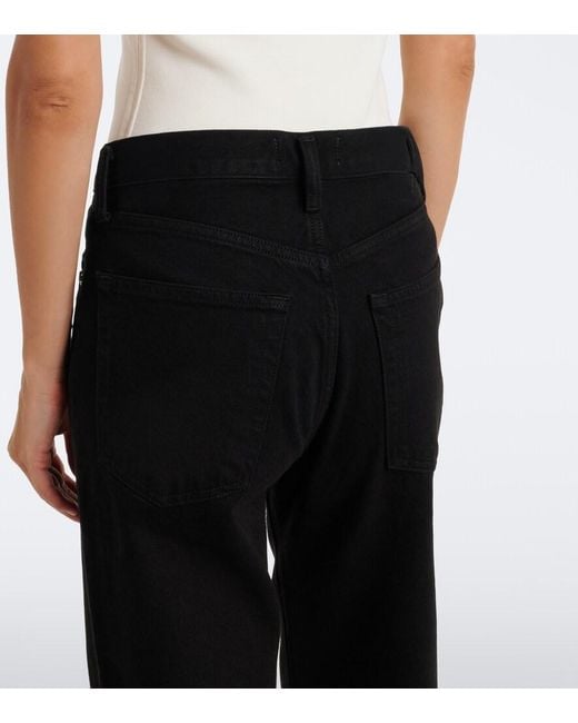 Agolde Black Big Cuff Wide-Leg Jeans