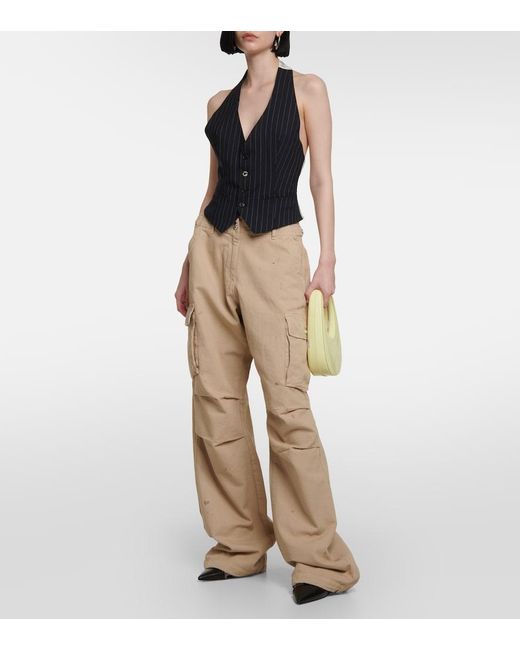 Coperni Natural Adjustable Wide-Leg Cargo Pants
