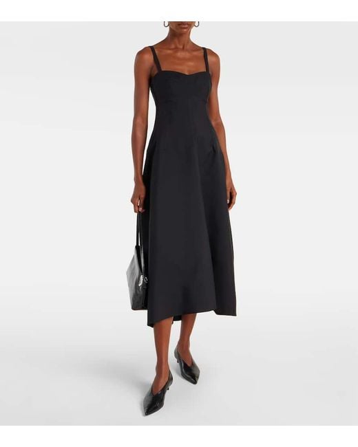 Vestido Midi De Gabardina Jil Sander de color Black