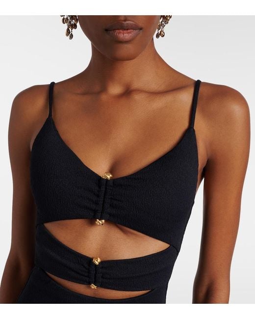 ViX Black Nika Cutout Embellished Minidress