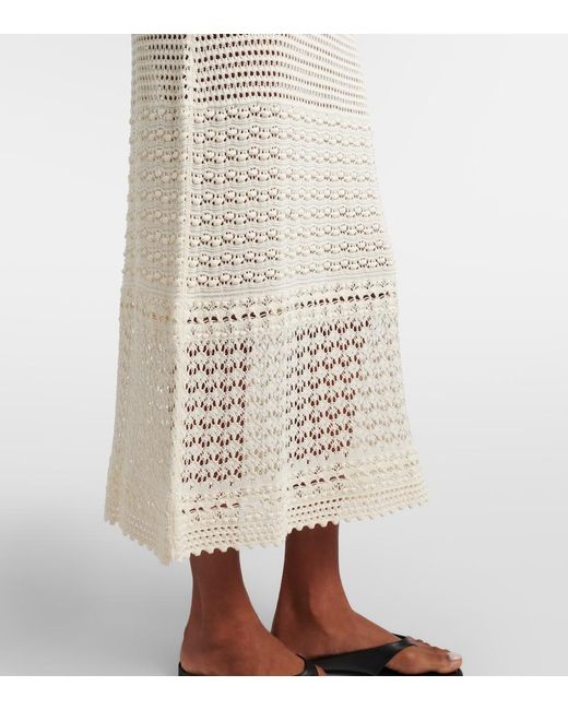 Eres White Madone Crochet Midi Dress