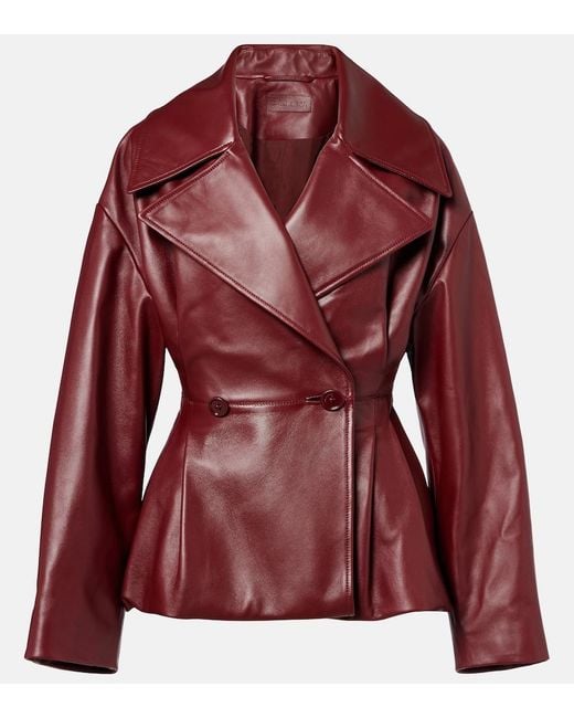 Balenciaga Red Leather Jacket