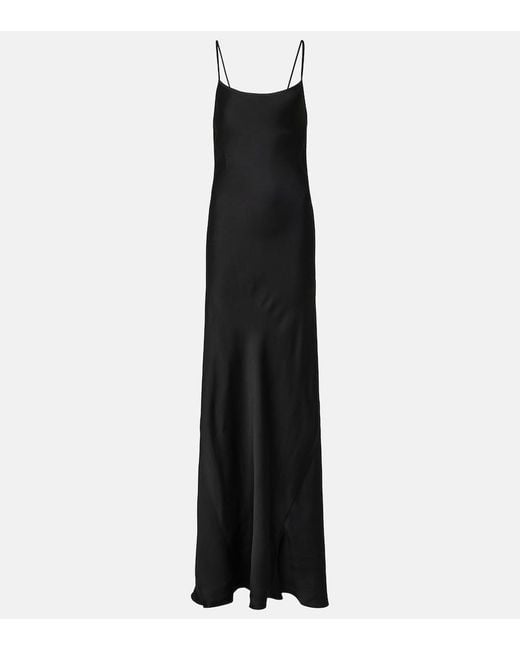 Victoria Beckham Black Satin Slip Dress