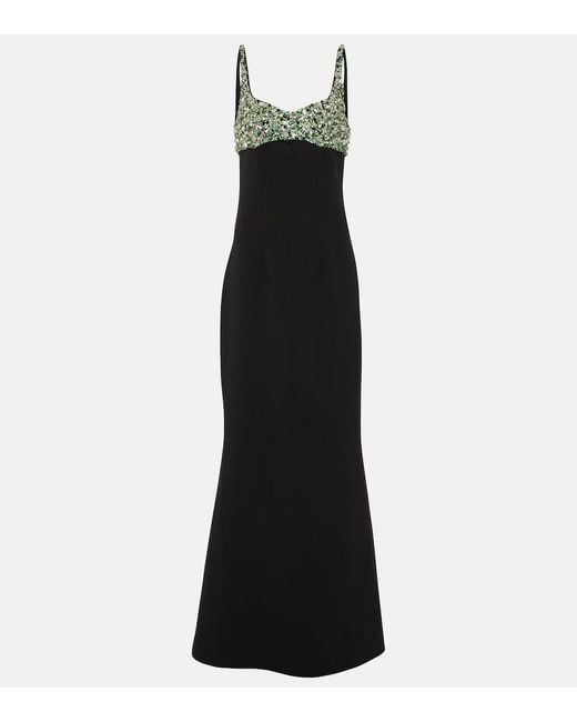 Safiyaa Black Beatriz Embellished Gown