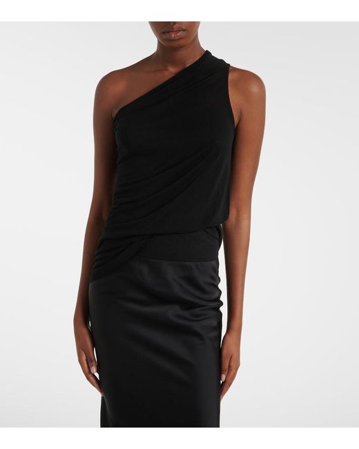 Rick Owens Black Athena One-Shoulder Top