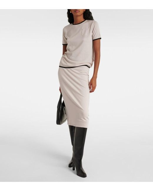 Max Mara White Egidio Virgin Wool T-Shirt