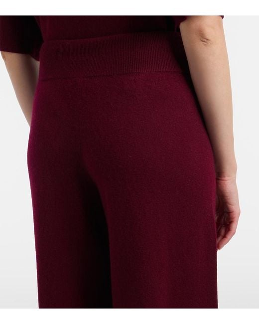 Lisa Yang Red Sofi Cashmere Wide-Leg Pants