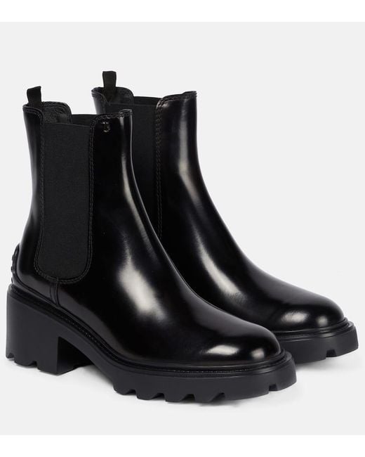 Tod's Black Studded Chelsea Stiefel