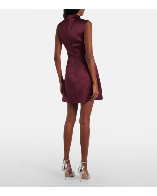 Self-Portrait Purple Satin Minidress