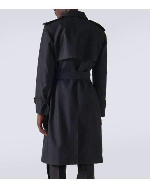 Trench-coat en soie melangee Burberry pour homme en coloris Black