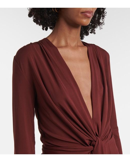 Johanna Ortiz Red Finding Yourself Draped Jersey Maxi Dress