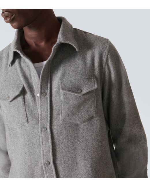God's True Cashmere Gray Cashmere Shirt for men
