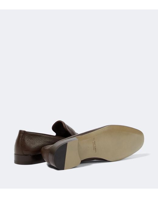 Manolo Blahnik Brown Truro Leather Loafers for men