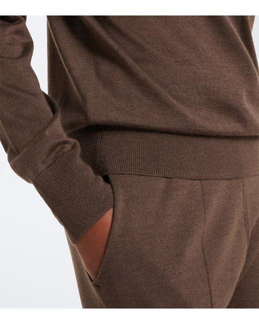 Tod's Brown Cashmere And Silk Half-Zip Sweater