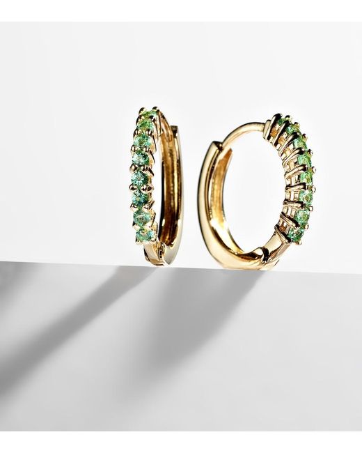 Mateo Metallic 14Kt Earrings With Emeralds