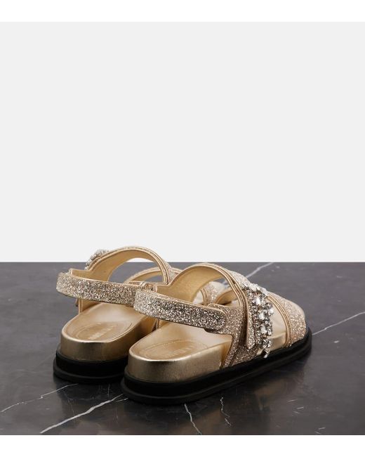 Jimmy Choo Metallic Sandalen Verity Mit Glitter Und Kristallen