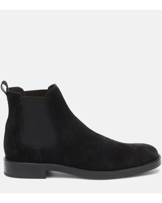 Tod's Black Suede Chelsea Boots
