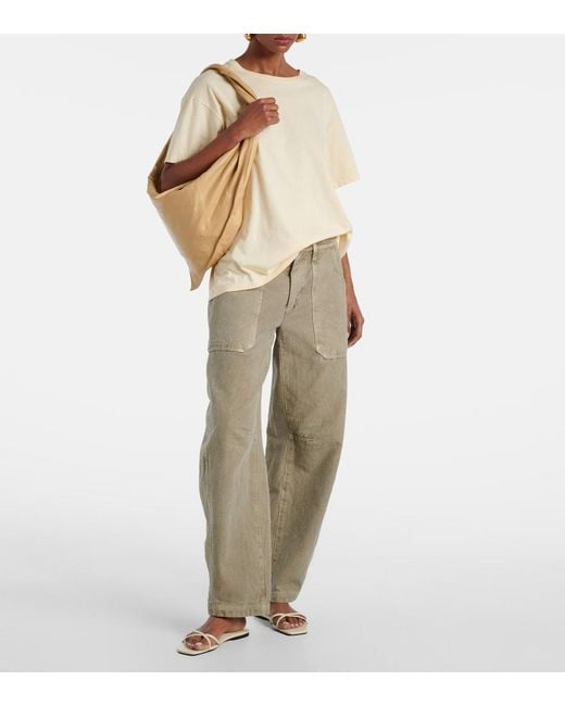 SLVRLAKE Denim Natural Rookie Cotton Barrel-Leg Cargo Pants