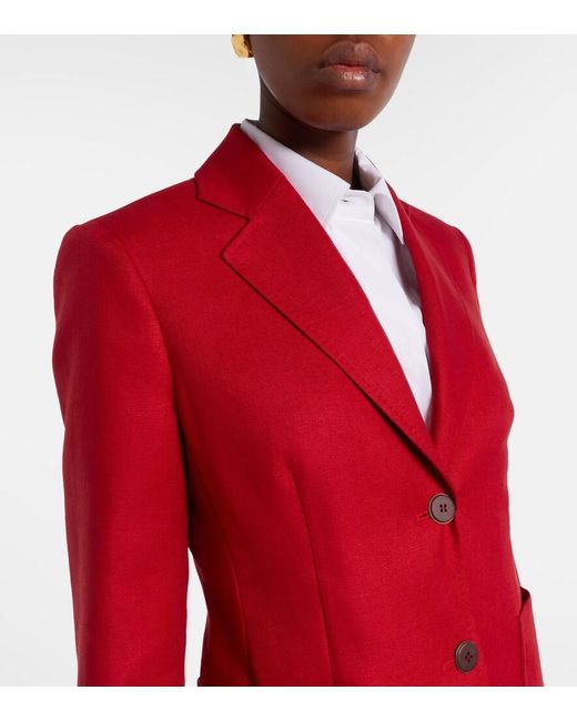 Max Mara Red Volonta Linen Blazer
