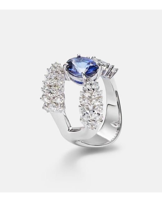 YEPREM Blue Reign Supreme 18Kt Ring With Sapphire And Diamonds