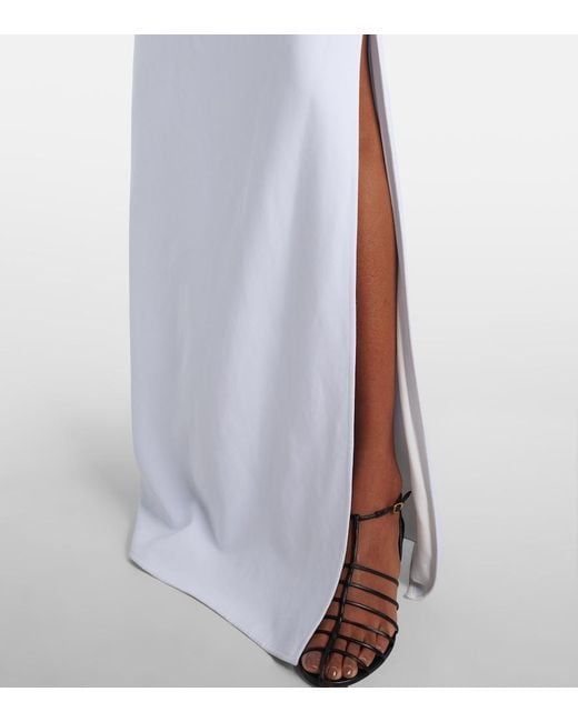 Proenza Schouler White Devyn Crepe Draped Maxi Dress