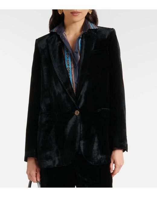 Etro Black Velvet Blazer