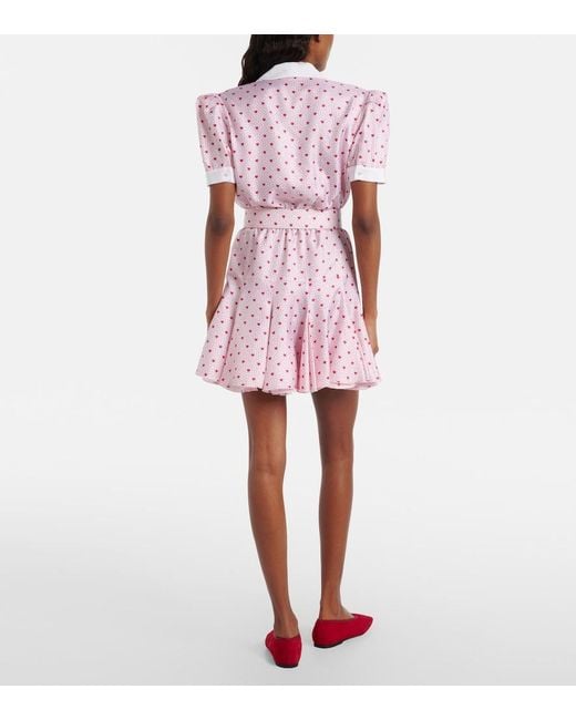 Rodarte Pink Printed Silk Twill Minidress