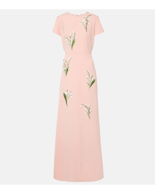 Carolina Herrera Pink Bow-detail Embellished Gown