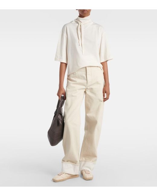 Lemaire Natural Linoleum Canvas Lace-Up Espadrilles