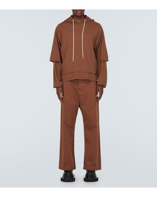 Rick Owens Brown Lido Cotton Cargo Pants for men