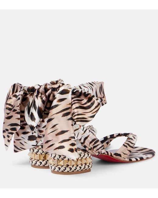 Christian Louboutin Pink Pyra Du Desert 30 Crepe Satin Sandals