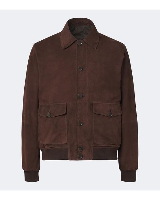 Arma Brown Tomme Reversible Suede Blouson Jacket for men