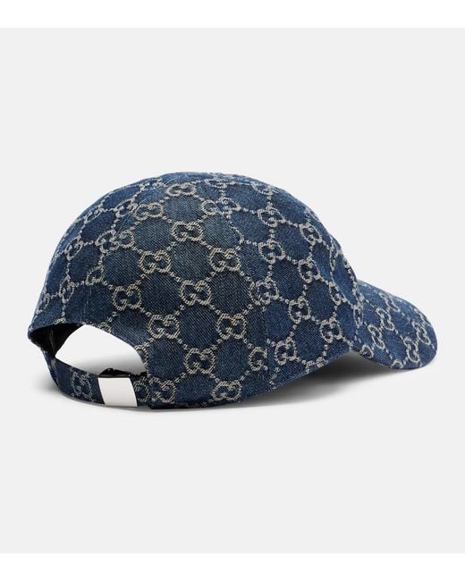 Gucci Blue Gg Denim Baseball Cap