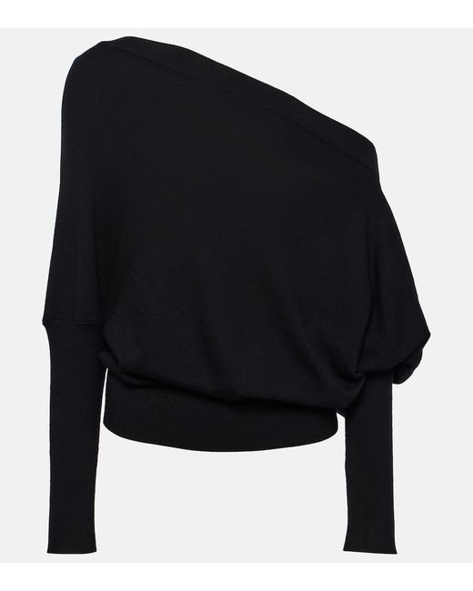 Altuzarra Blue Off-Shoulder-Pullover Grainge Aus Kaschmir