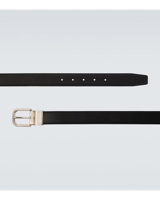 Lardini Black Logo Leather Belt for men