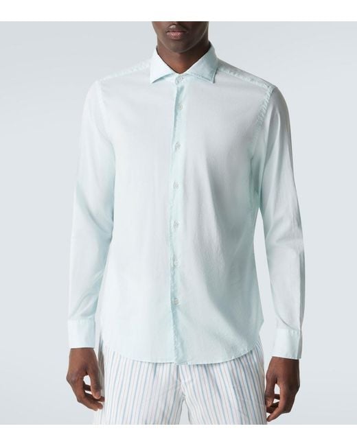 Fedeli White Cotton-Blend Shirt for men