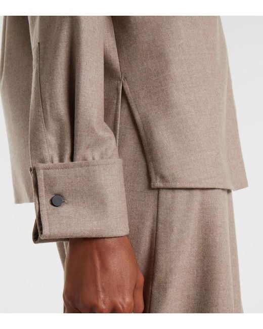 Max Mara Brown Tebaide Cashmere-Blend Shirt