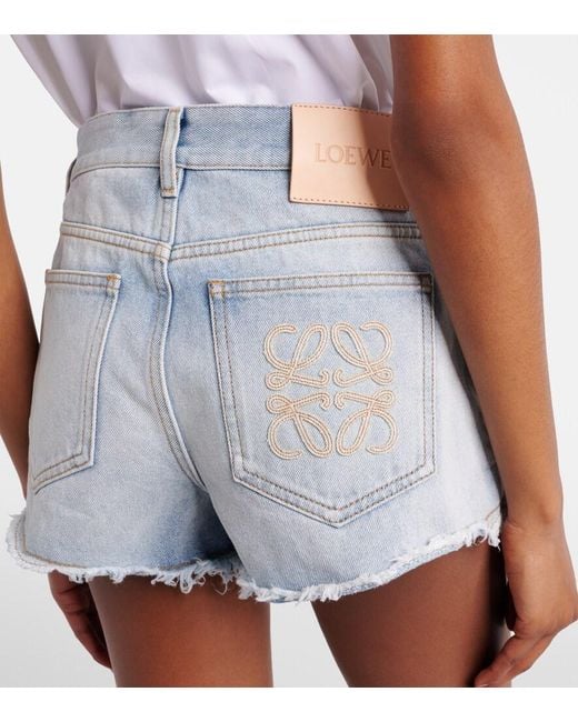 Loewe Blue Paula's Ibiza Anagram Denim Shorts