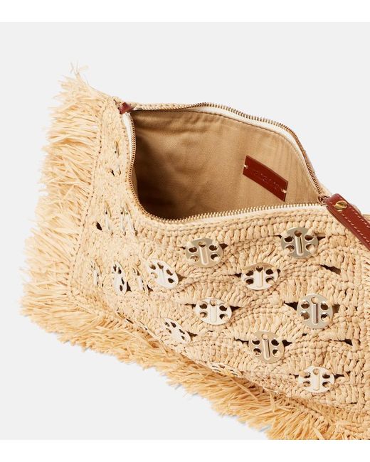 Rabanne Natural Embellished Raffia Clutch
