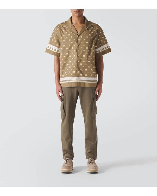 Camicia bowling Monogram in cotone di Moncler in Natural da Uomo