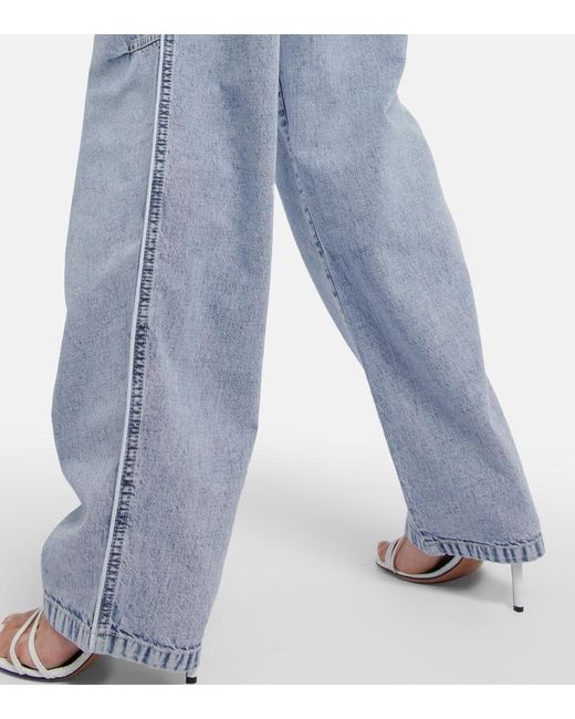 Isabel Marant Blue Paciane Wide-Leg Cargo Jeans