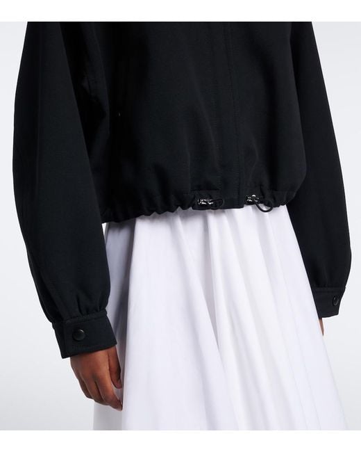 Givenchy Black Leather-Trimmed Cotton And Wool Jacket
