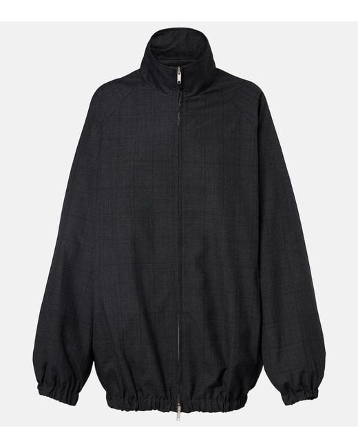 Frankie Shop Black Baxter Plaid Oversized Blouson Jacket
