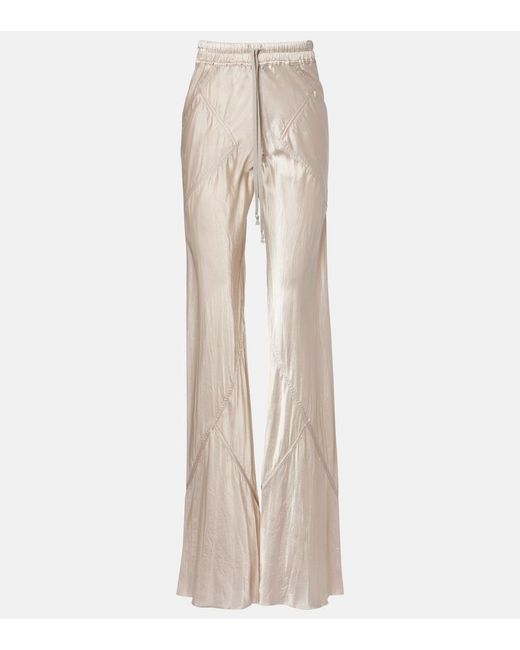 Rick Owens Natural Satin Flared Pants