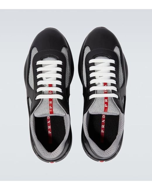Prada Black Recycled Polyester-blend Sneakers for men