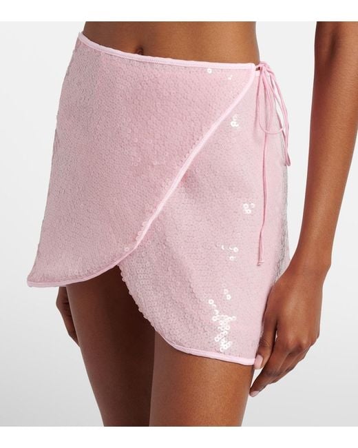 Oseree Pink Marylin Sequined Miniskirt