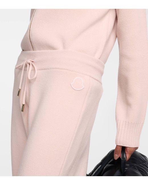 Pantalon de survetement en laine et cachemire Moncler en coloris Pink
